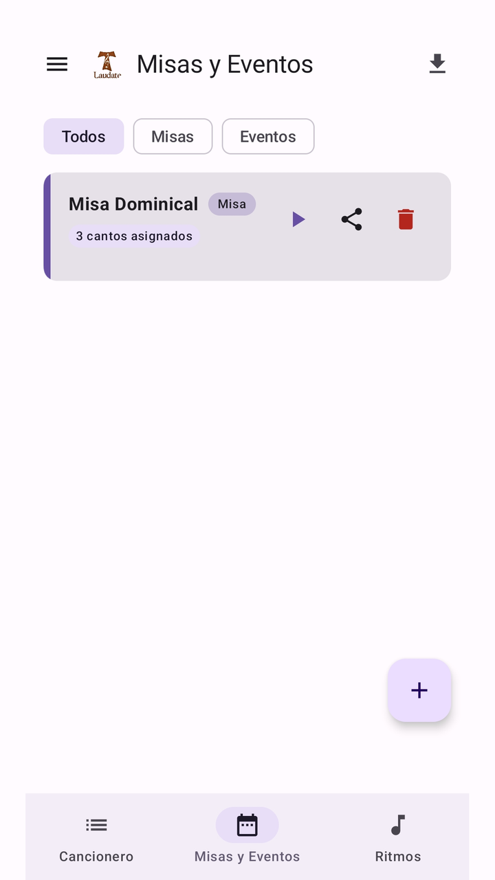 Repertorio de misa por momento litúrgico